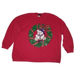 Vintage 80s Andover Christmas Teddy Bear Sweatshirt Large Ugly Holiday Sweater